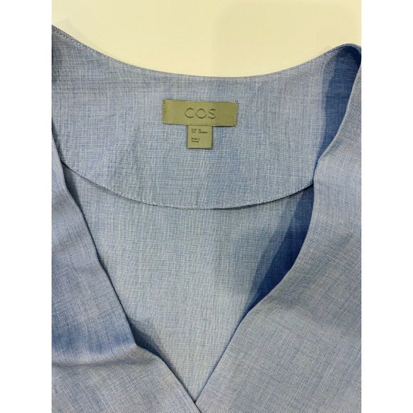 COS Blue Short Sleeve Cotton Wrap Pocket Dress Size EUR 34 - Picture 9 of 12